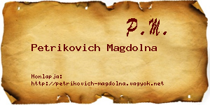 Petrikovich Magdolna névjegykártya